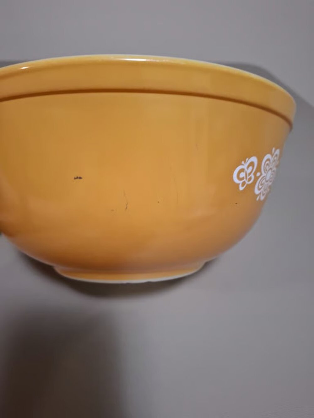 Pyrex Vintage Butterfly Gold 403 Mixing Serving Bowl Gold 2 1/2 Quart Round Bowl - Picture 3 of 8